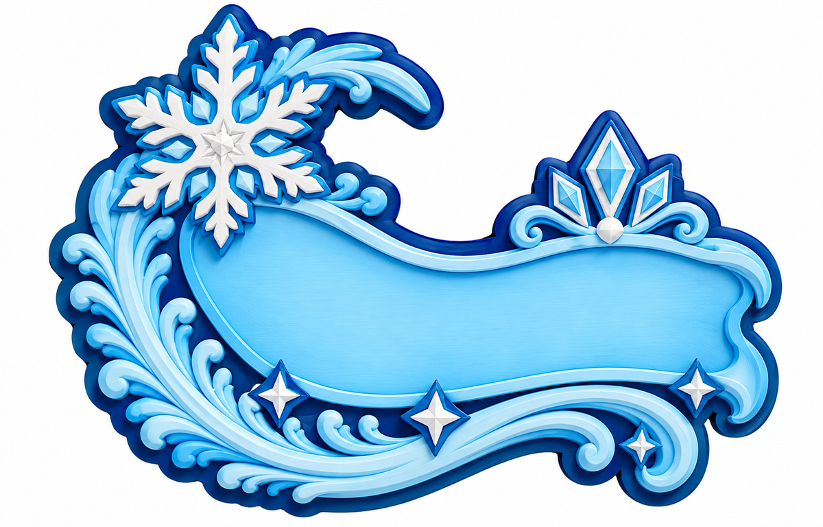 Name-free Snowflake Crescent sign artwork